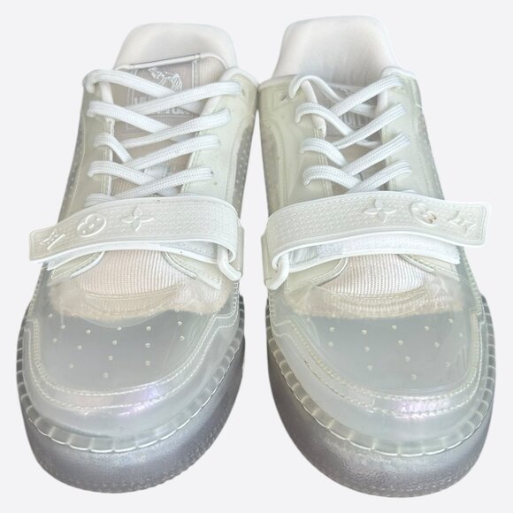 Louis Vuitton White & Transparent Mesh Trainers - Picture 2 of 8